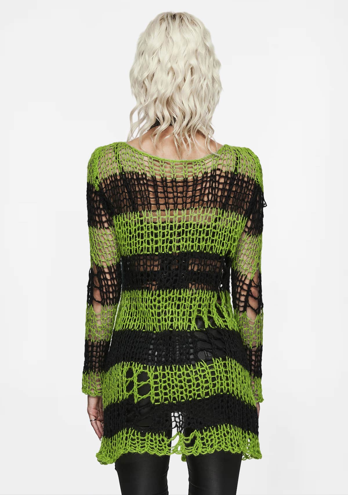Gothic Decayed Crochet Knitted Sweater