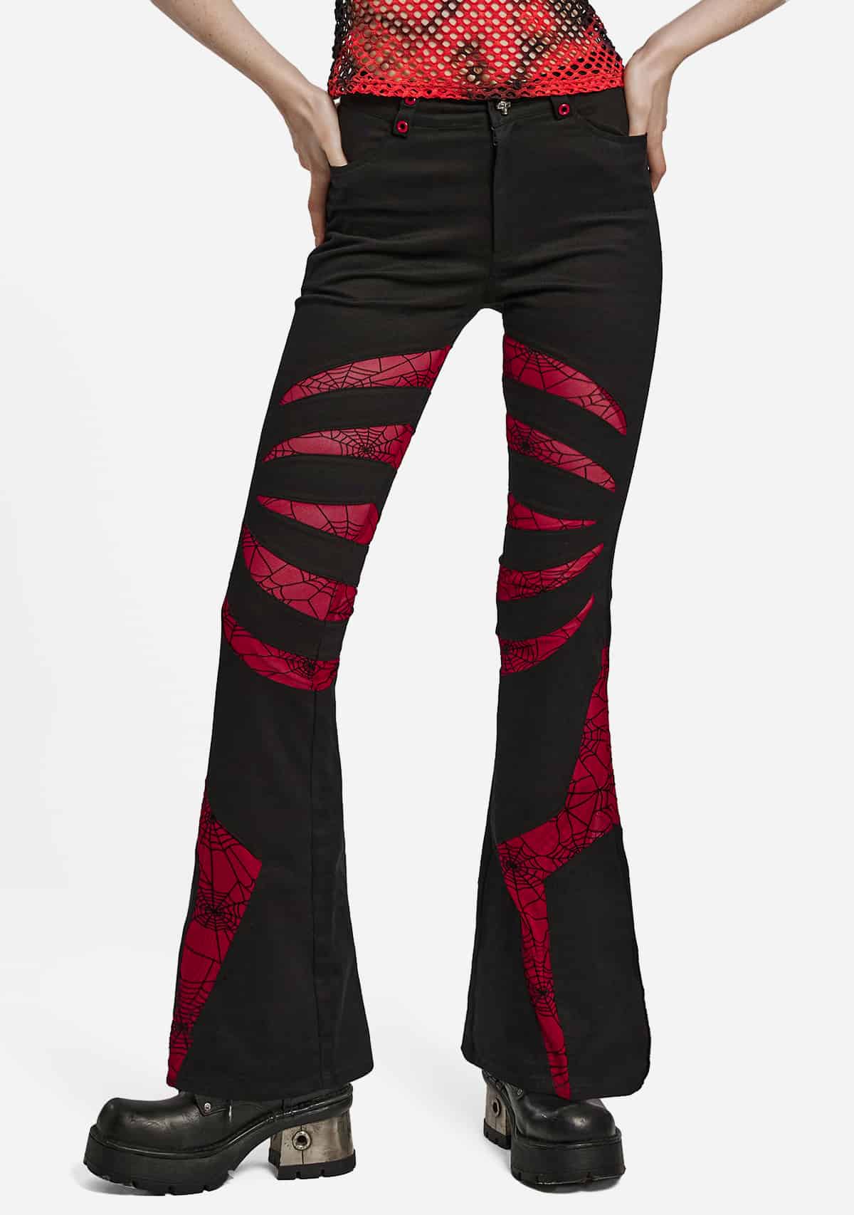 Goth Pointed Flared Trousers