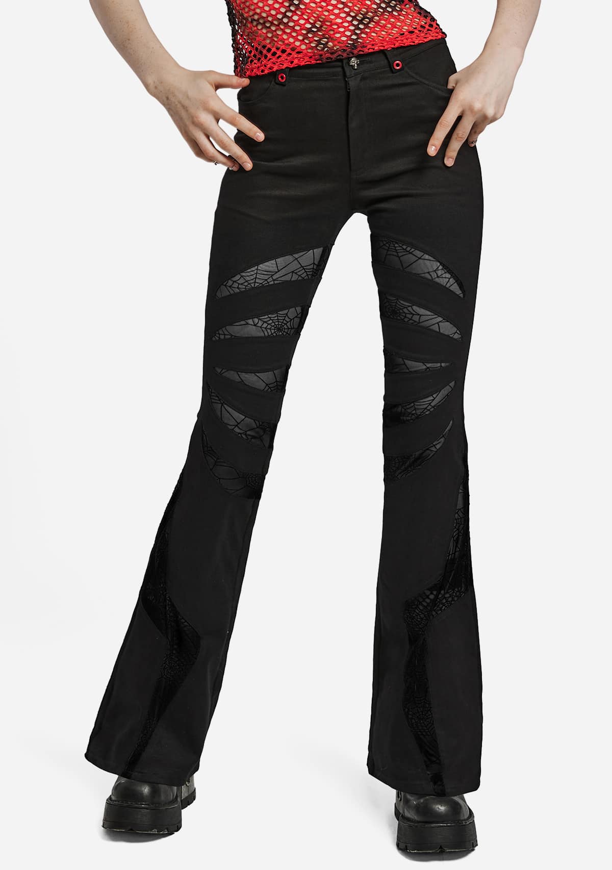Gothic Shadow Spike Flare Trousers