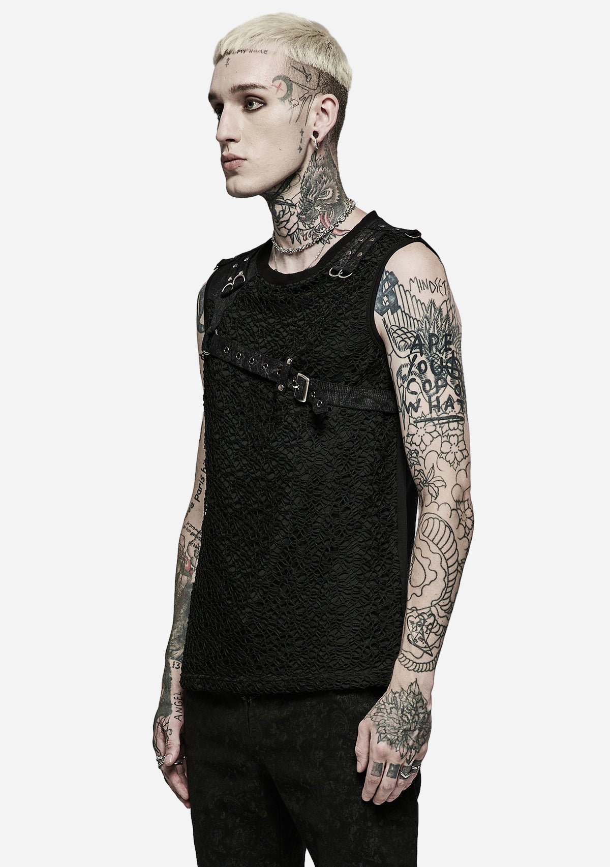 Gothic Mesh Splice Personality Tank Top