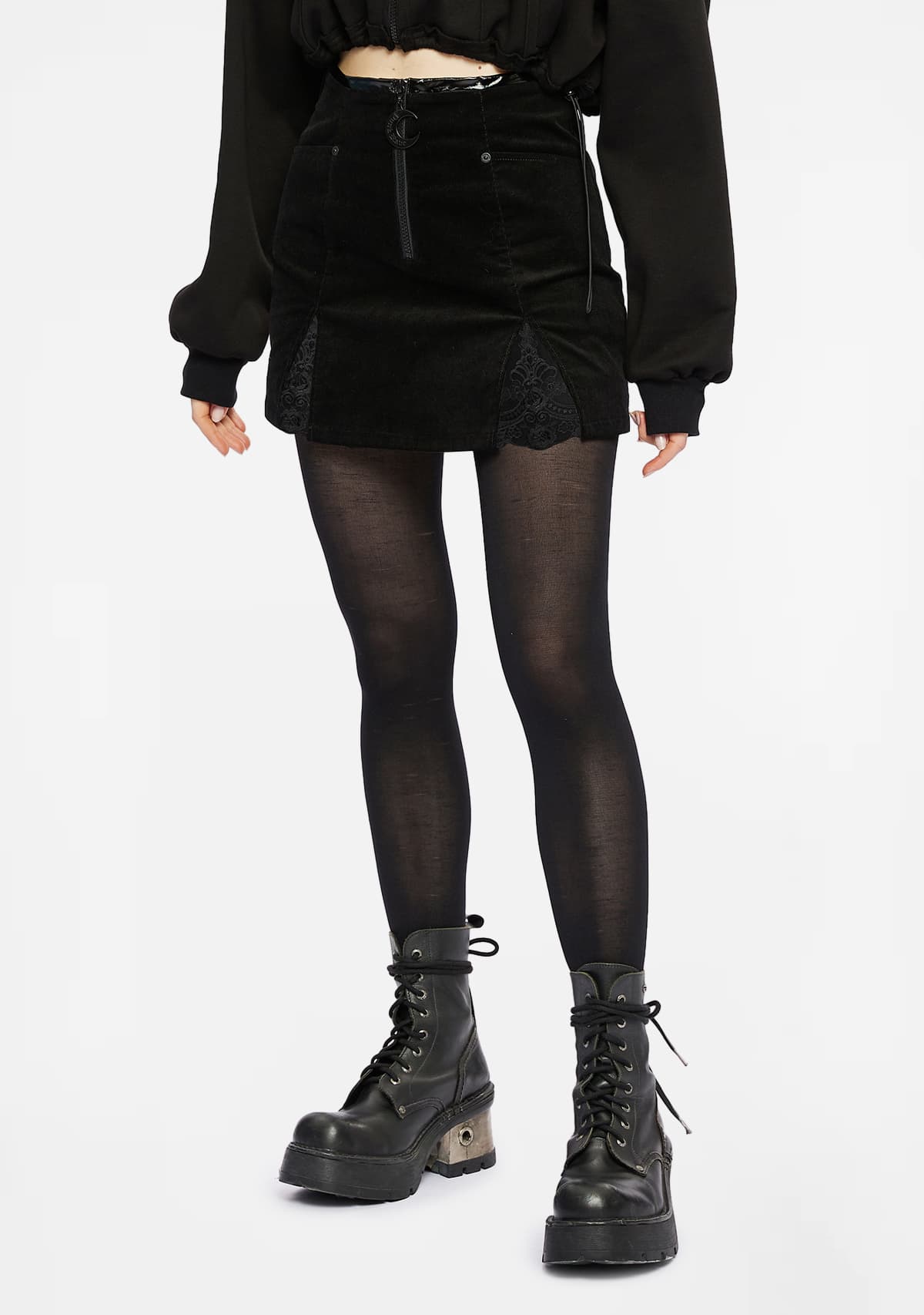 Punk Rock Moon Corduroy Mini Skirt