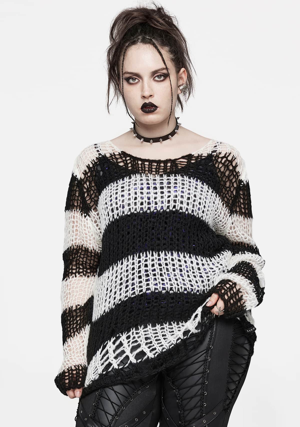 Punk Phantom Stripes Crochet Sweater