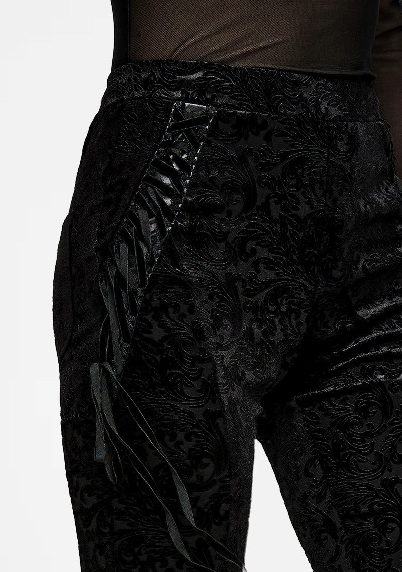 Goth Dark Texture Jacquard Flare Pants