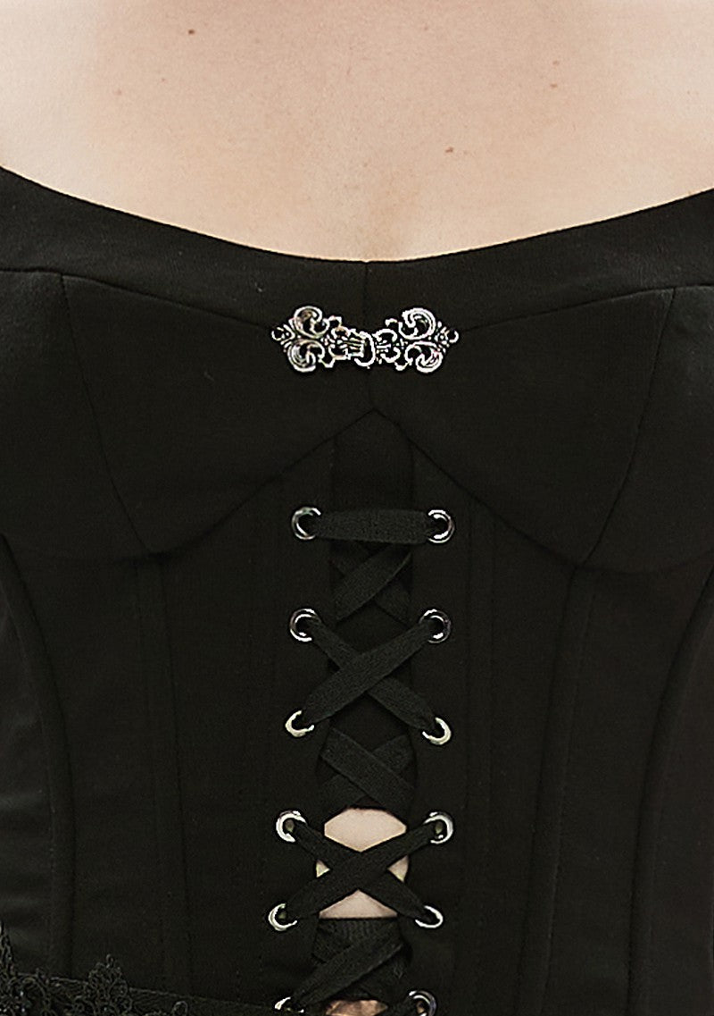 Punk Dark Drawstring Zipper Vest
