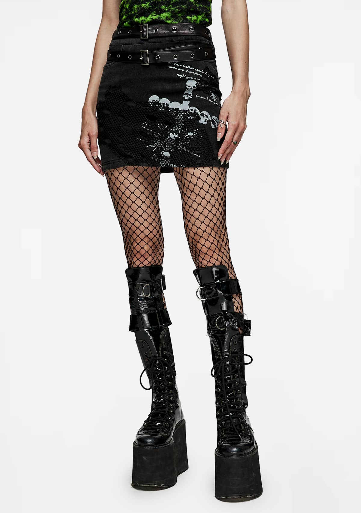 Gothic Cross Wrap Day of the Dead Skirt