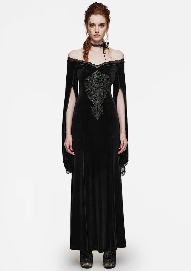 Goth Velvet Evening Gown Dress
