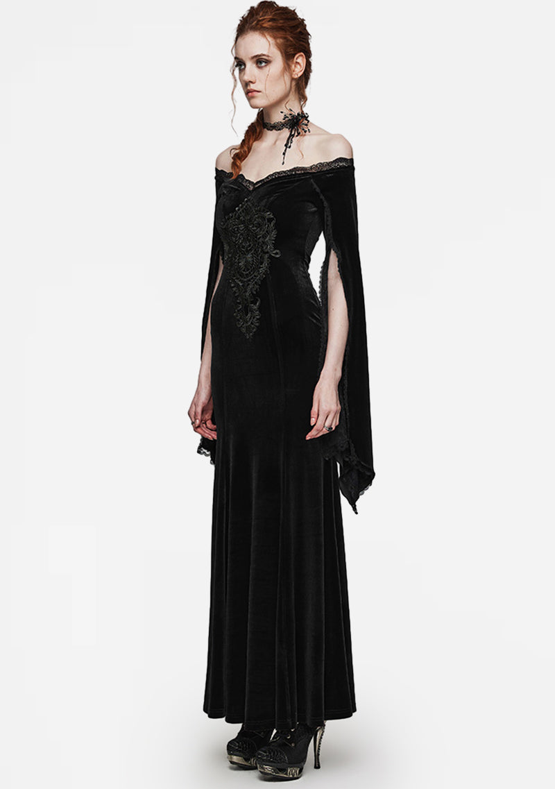 Goth Velvet Evening Gown Dress