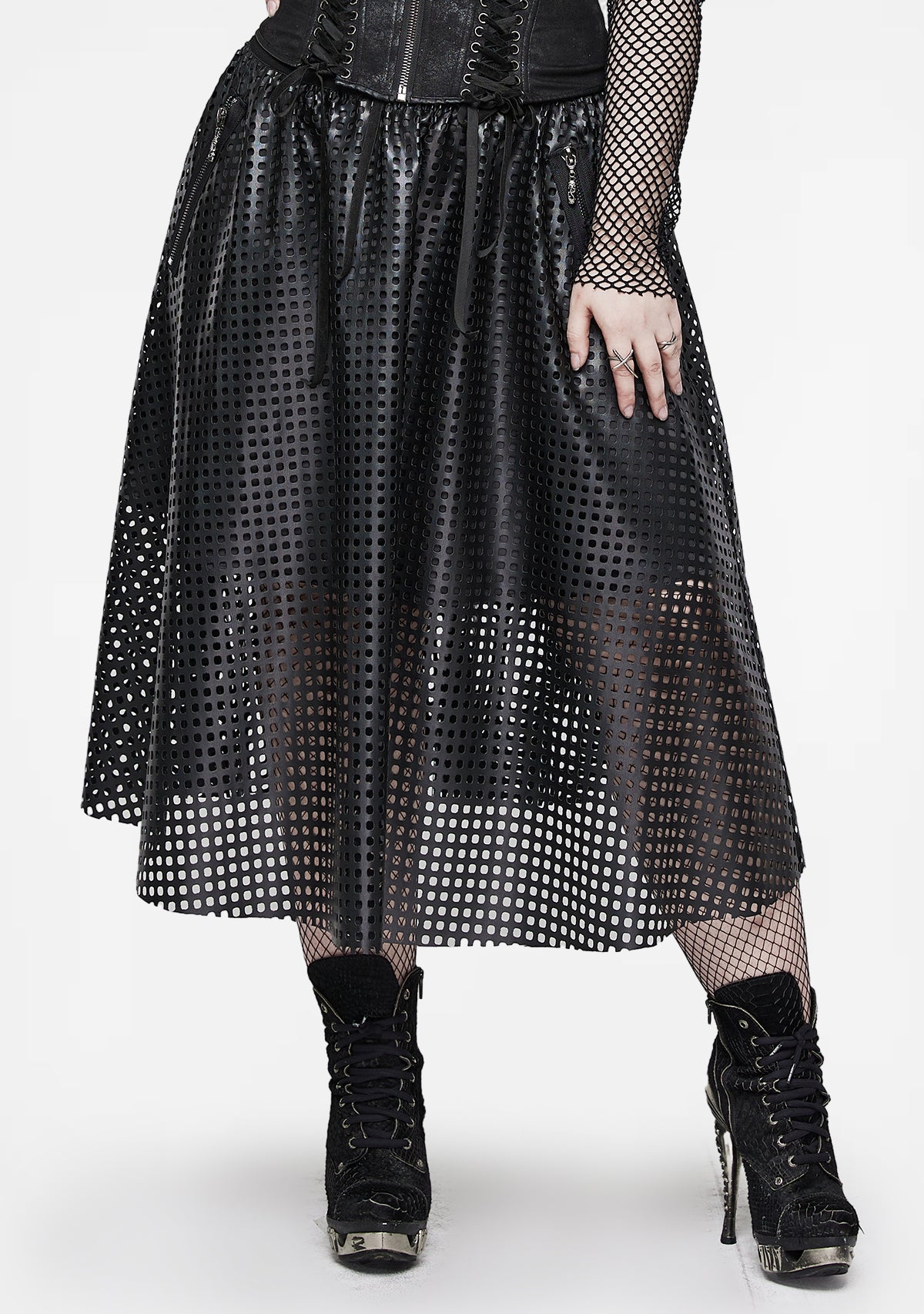 Gothic Plus Size Leather Skirt