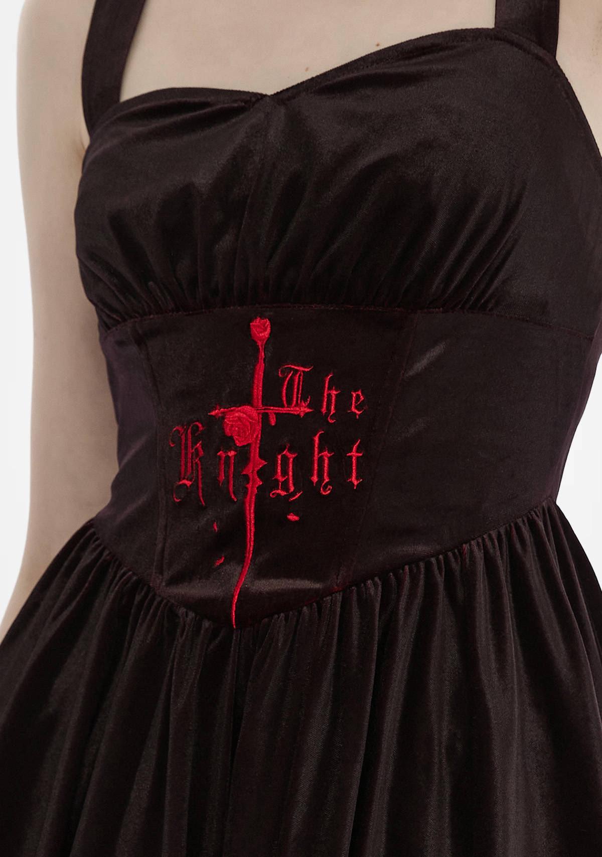 Dark Gothic Embroidered Slip Dress