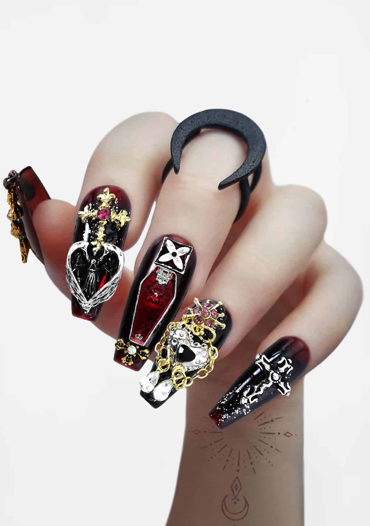 Dark Gothic Press-On Nails