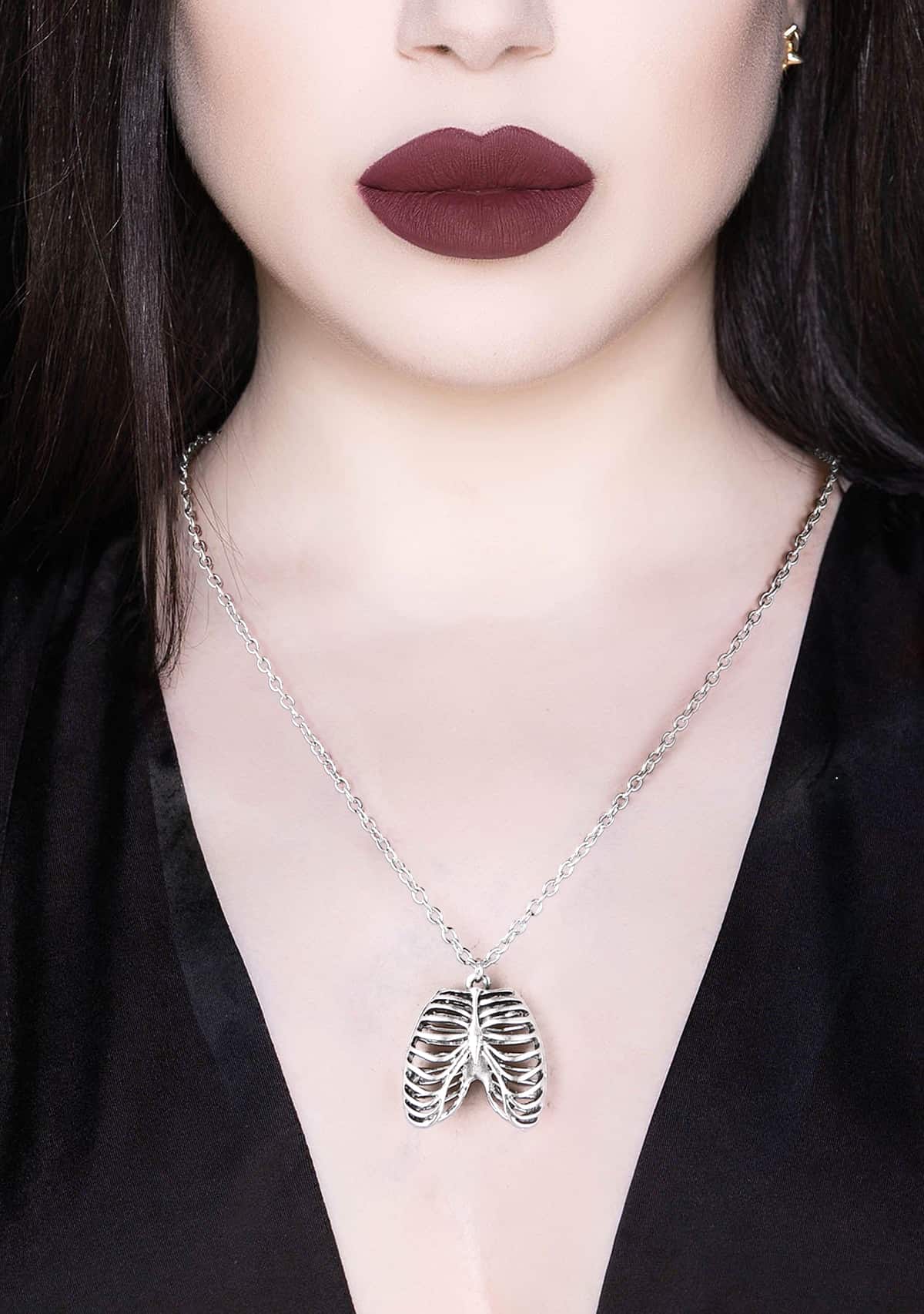 Gothic Dark Ribcage Sculpted Necklace