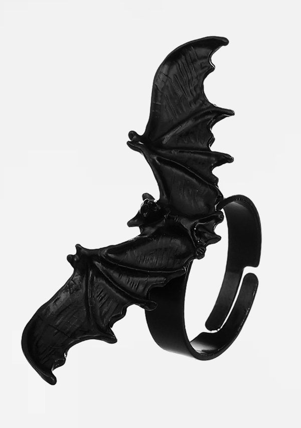 Dark Gothic Open Bat Ring
