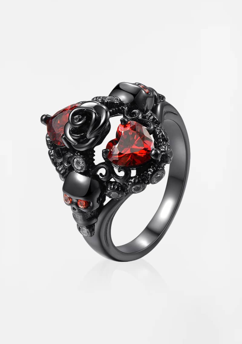 Gothic Death Rose Flower Ring