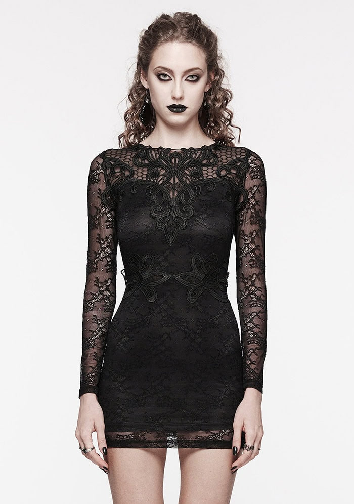 Gothic Lace Illusion Knit Dress