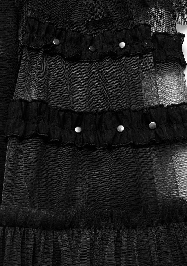 Gothic Gradient Tulle Asymmetrical Skirt