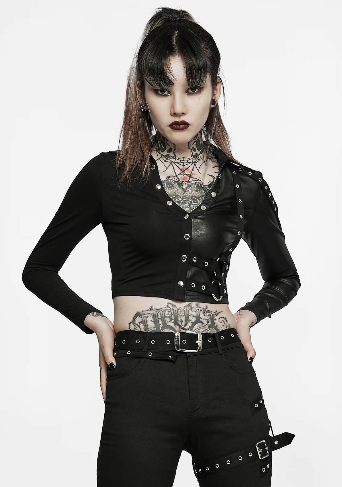 Punk Double Pullover Crop Top